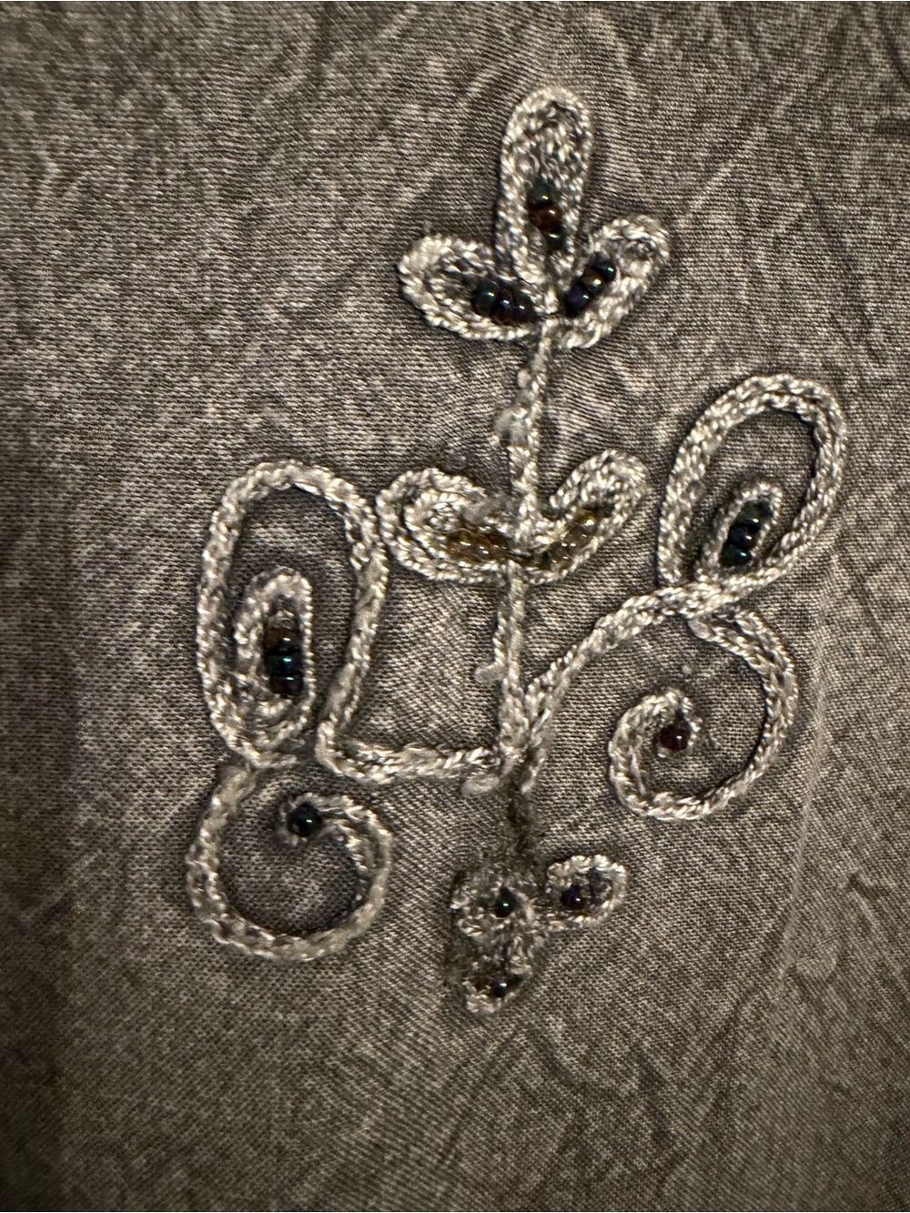 Young Threads Olive 3/4 Sleeve Embroidered Dress, Size Medium. New With Tags. - Picture 13 of 16